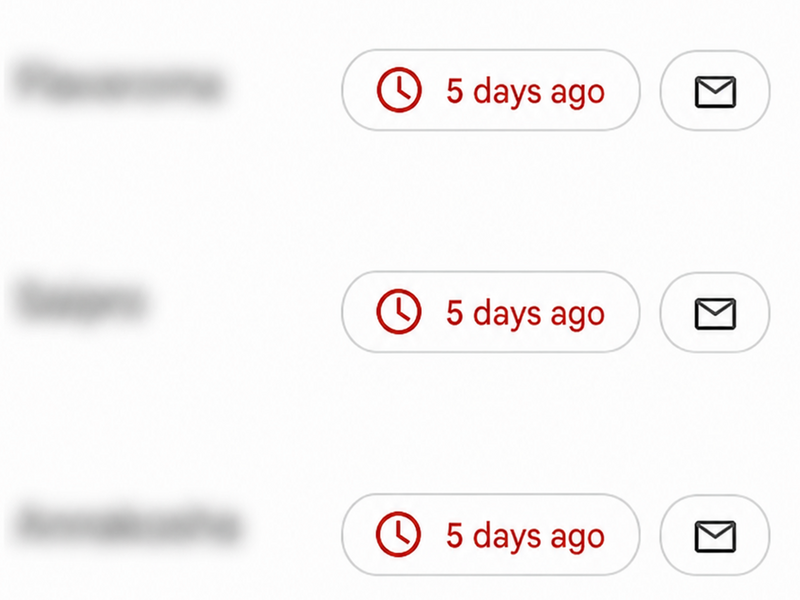 Blurred follow-up tracker showing supplier response delays during food product development at Humble Yeti